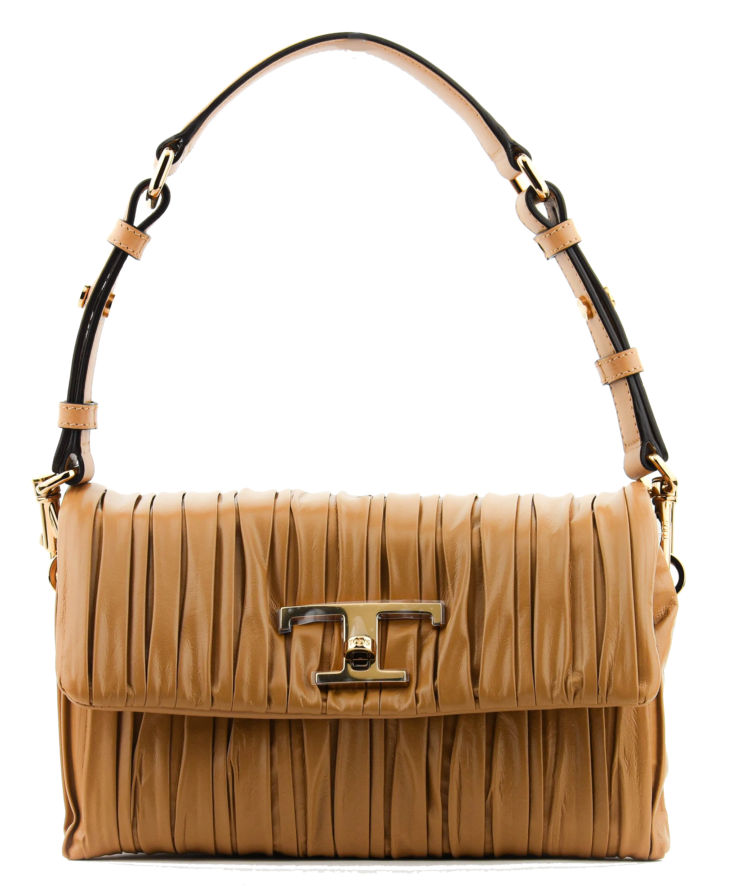 TODS T TIMELESS FLAP BAG IN CAMEL