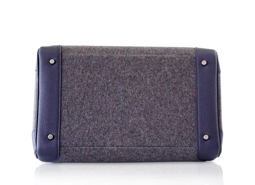 Trendy Inspired Hermès Birkin 40 Hac Gris Wool Blue Togo Phw Bag