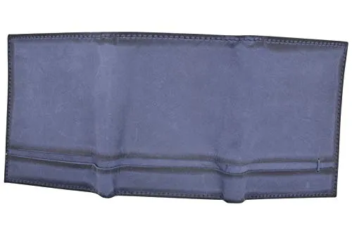 Trifold Wallet with RFID For Men Genuine Leather Men's Casual & Professional Navy Blue Wallets