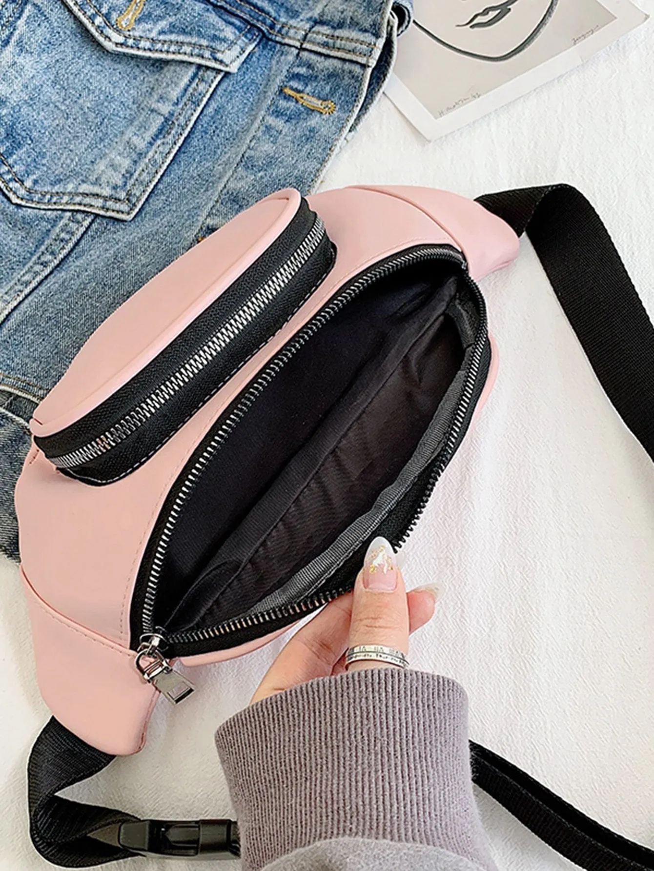 Two Tone Pocket Front Fanny Pack