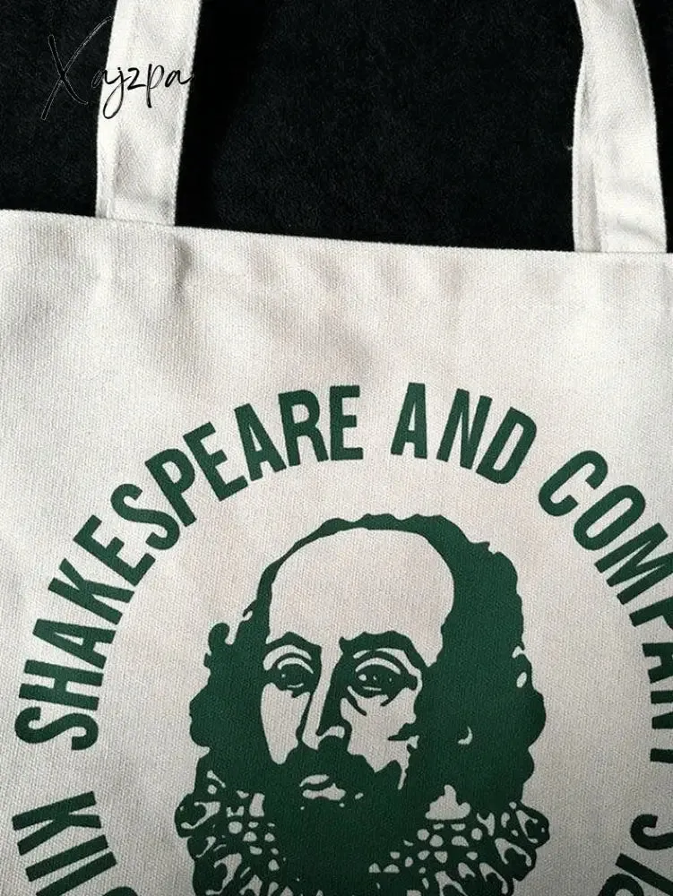 Vintage Print Canvas Shopper Bag