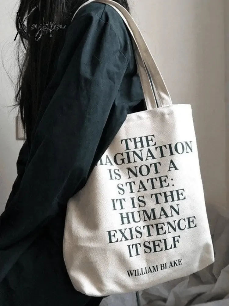 Vintage Print Canvas Shopper Bag
