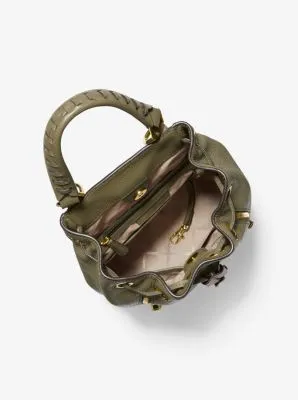 Viv Medium Pebbled Leather Bucket Backpack