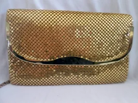 Vtg Y & S ORIGINAL GOLD Metal Mesh Evening Bag Shoulder Chainlink M