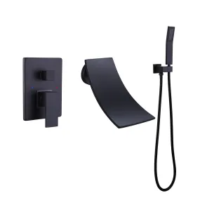 Wall Mounted Waterfall Bathtub Faucet with Hand Shower RB1088