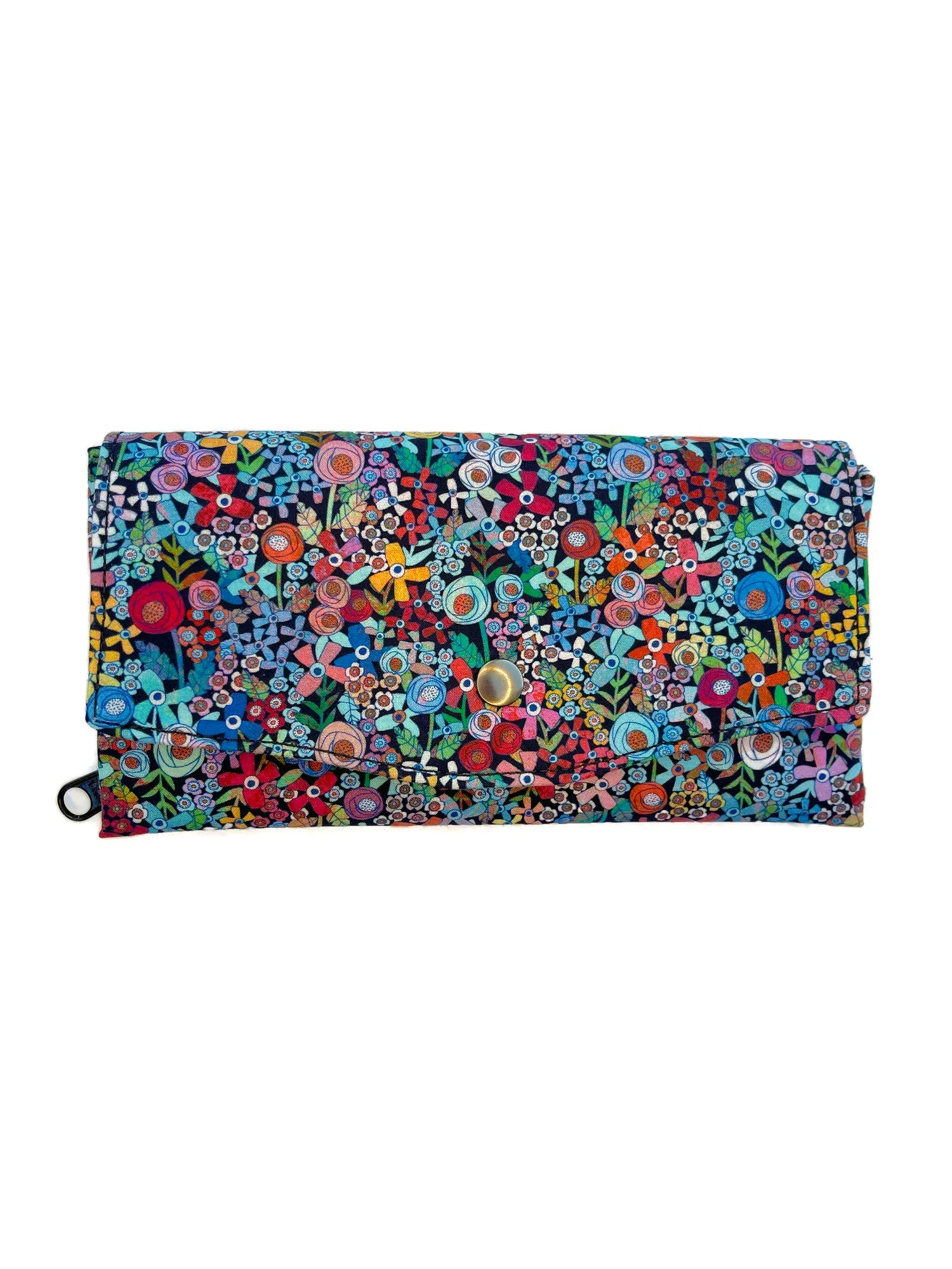 Wallet - Slim Large Wallet - Light Weight - Mini Wild Flowers Fabric
