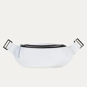 WHT/SH/FP Fanny Pack   Crossbody Bag | White Leather   Silver Hardware