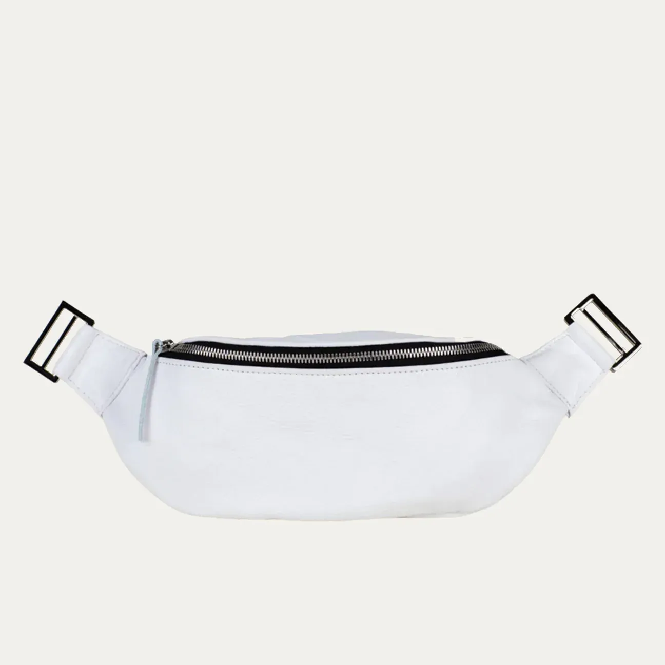 WHT/SH/FP Fanny Pack   Crossbody Bag | White Leather   Silver Hardware