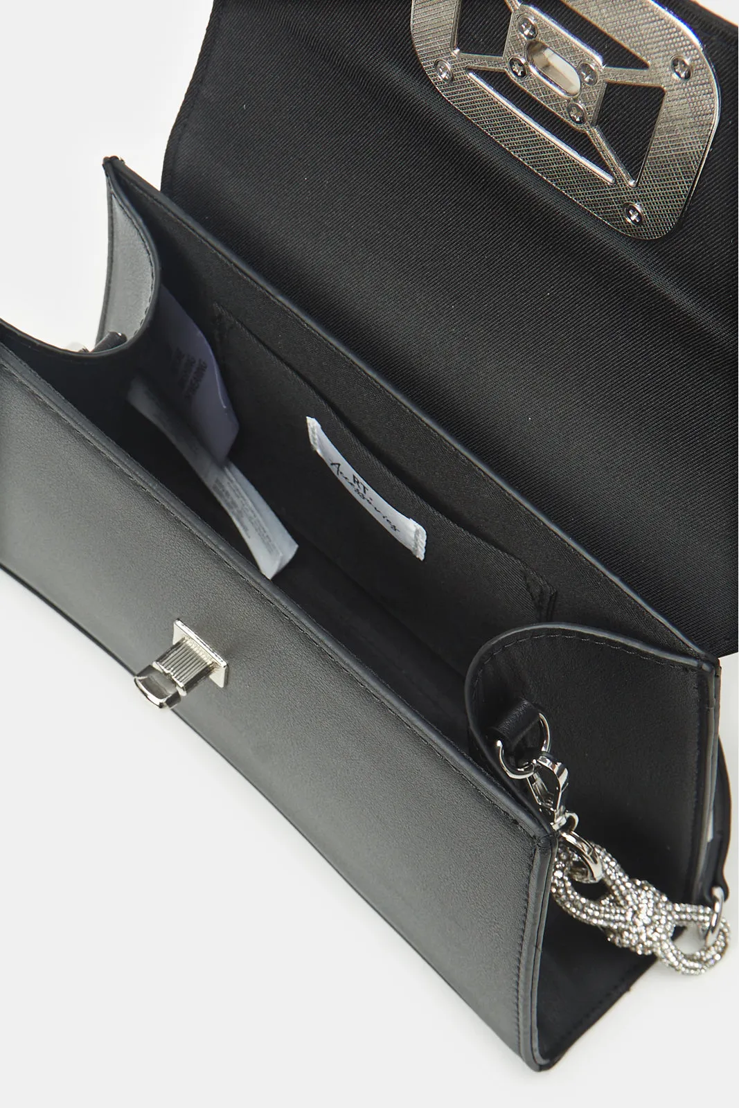 Women Black Embellished Evening Bag