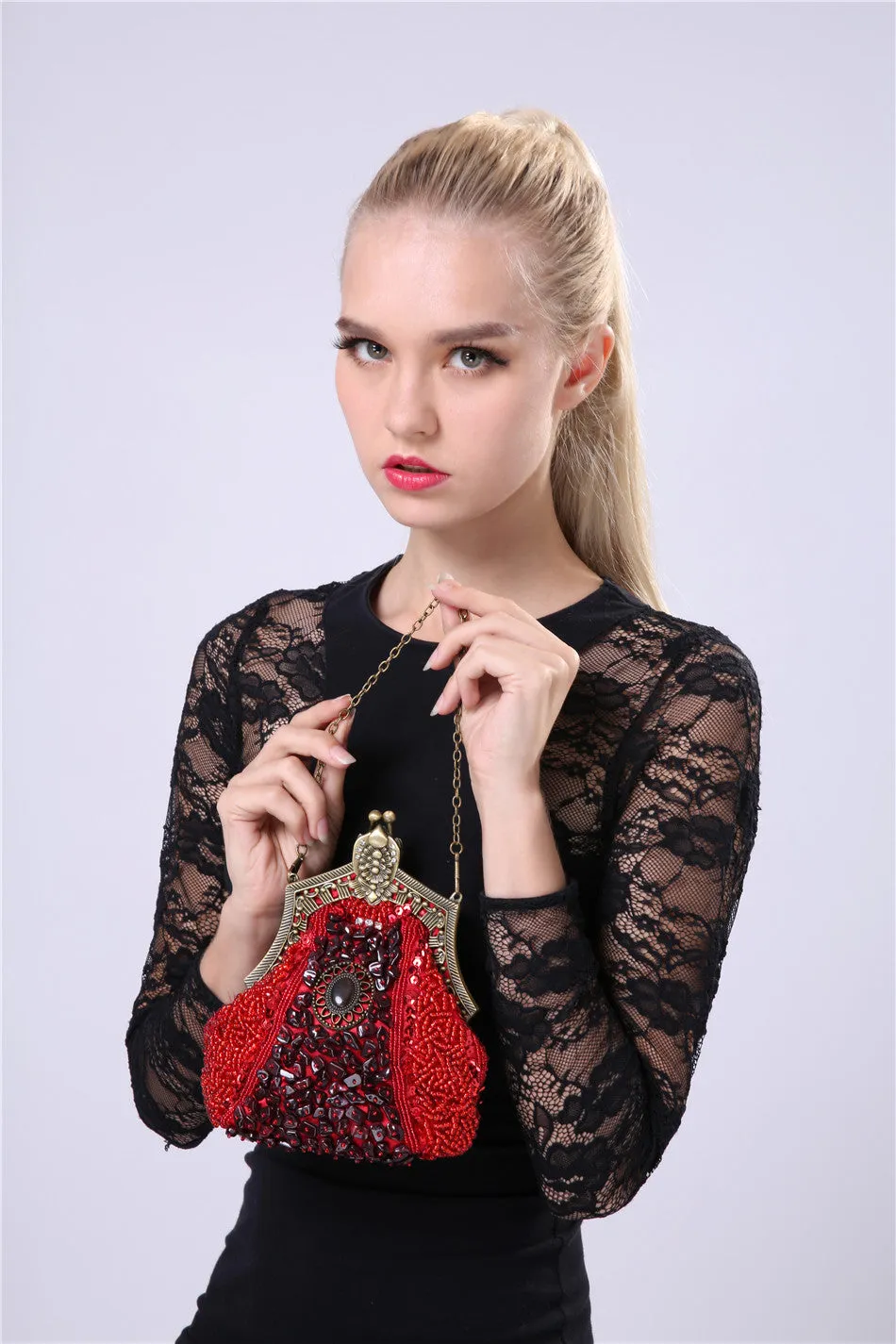 Women Evening Party Bags Vintage Clutch Banquet Wedding Bridal  Handbags