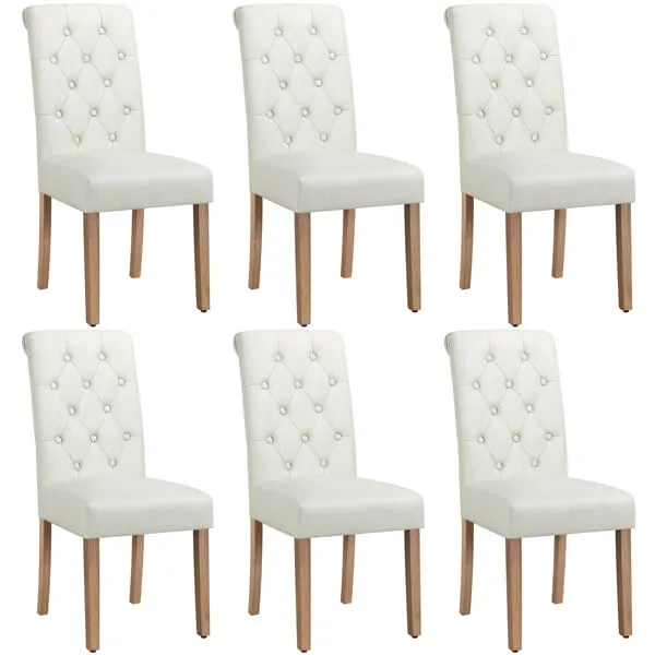 Yaheetech Dining Chairs Set of 6 Fabric Upholstered Dining Chairs