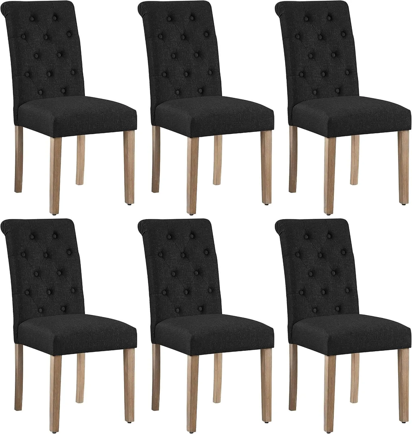 Yaheetech Dining Chairs Set of 6 Fabric Upholstered Dining Chairs