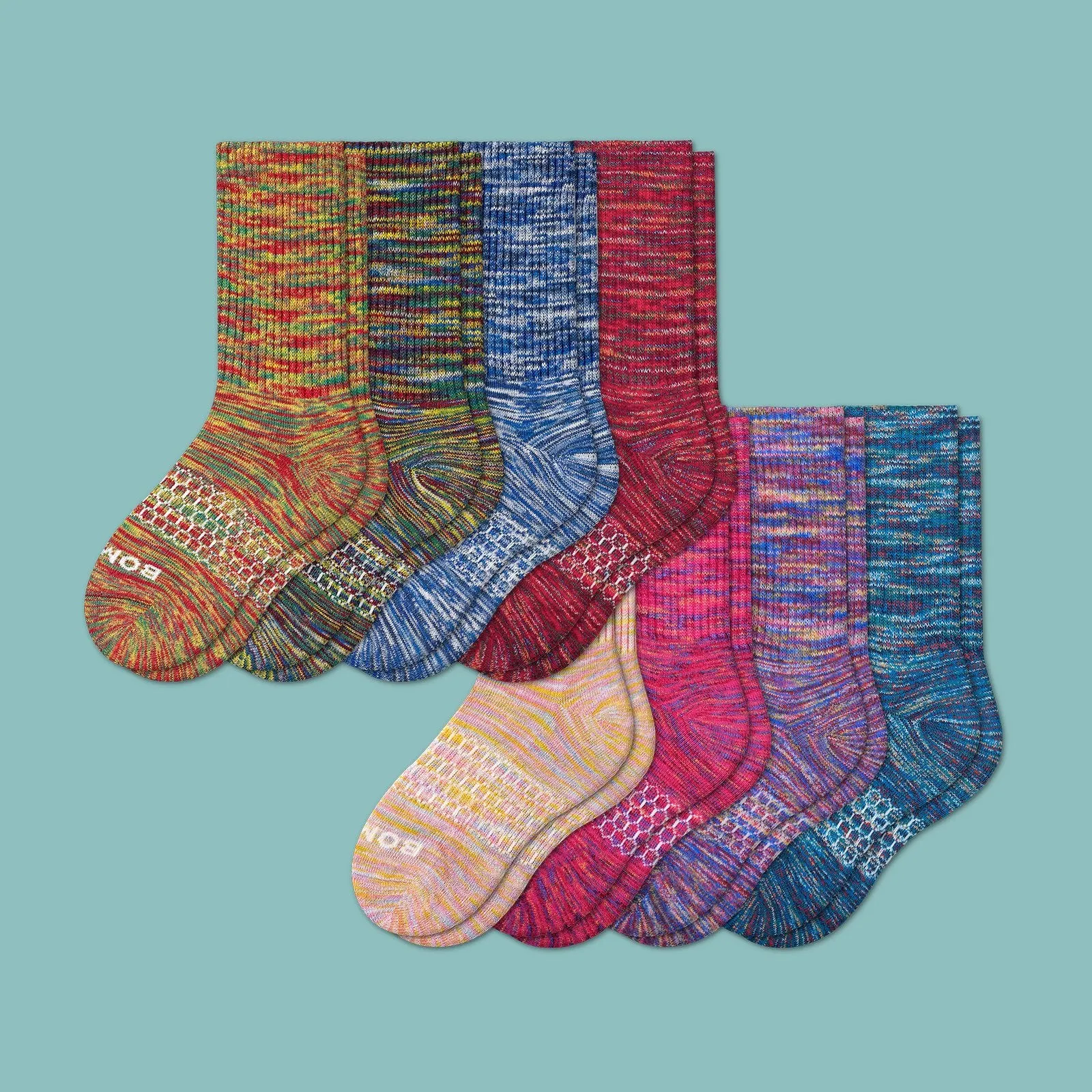 Youth Space Dye Calf Sock 8-Pack