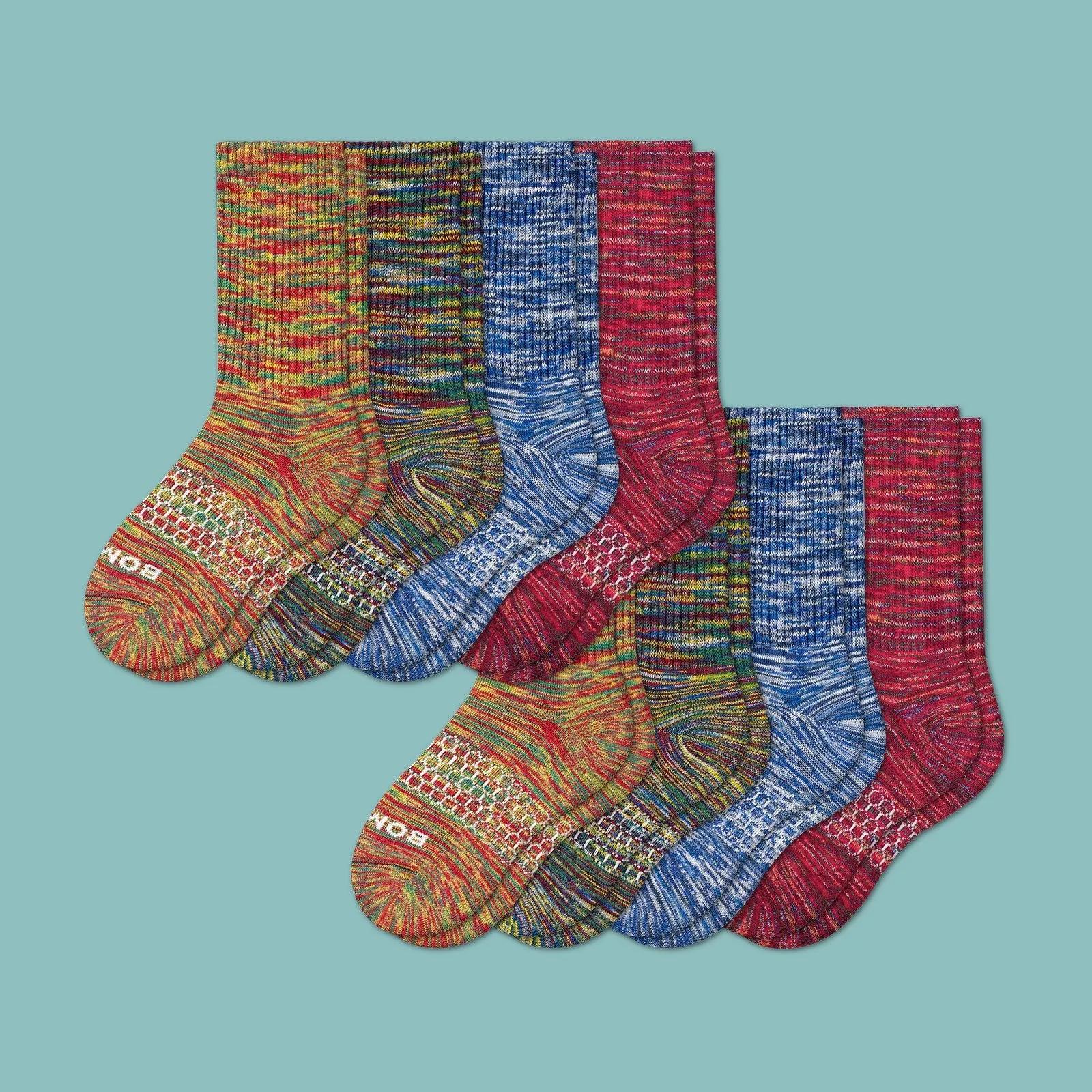 Youth Space Dye Calf Sock 8-Pack