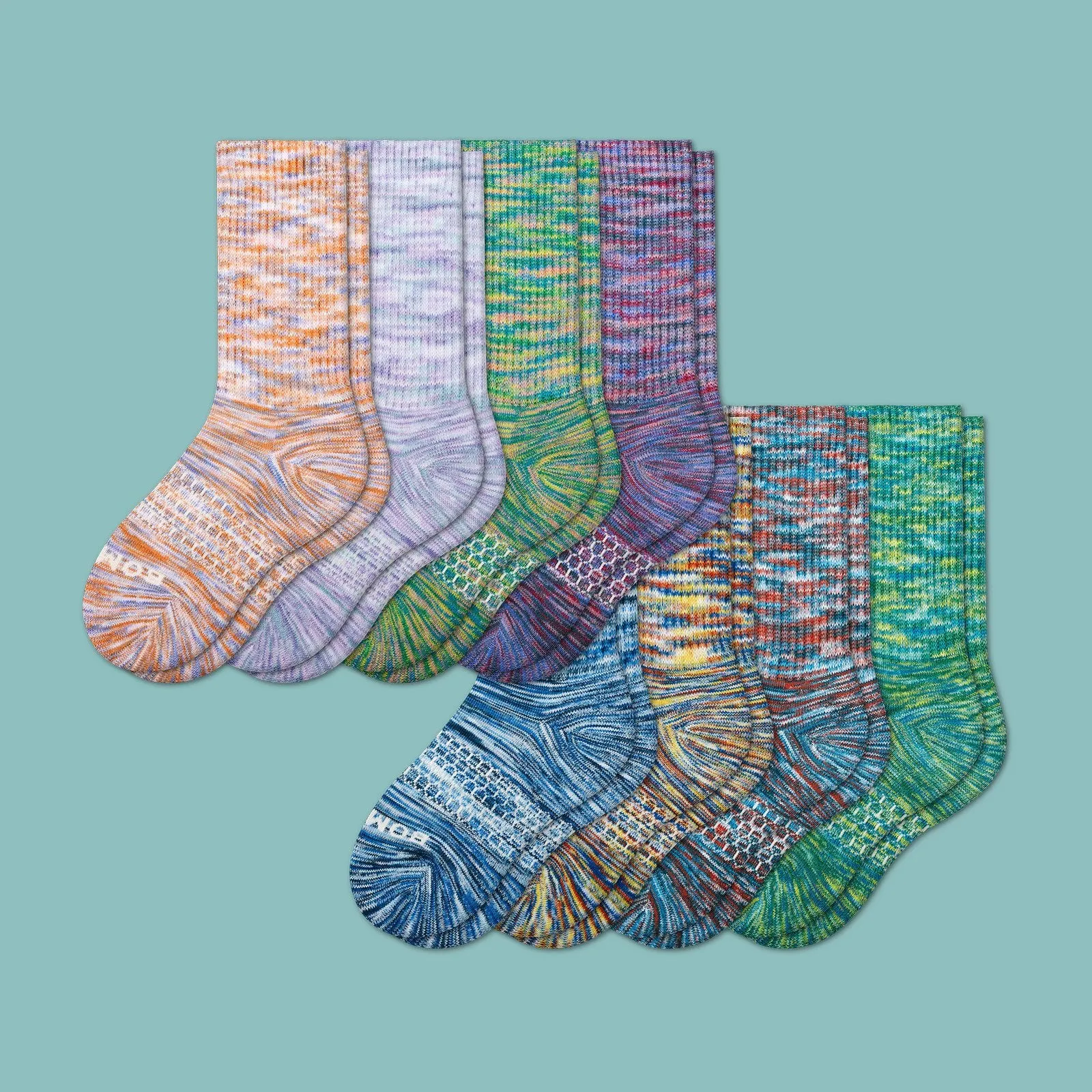 Youth Space Dye Calf Sock 8-Pack