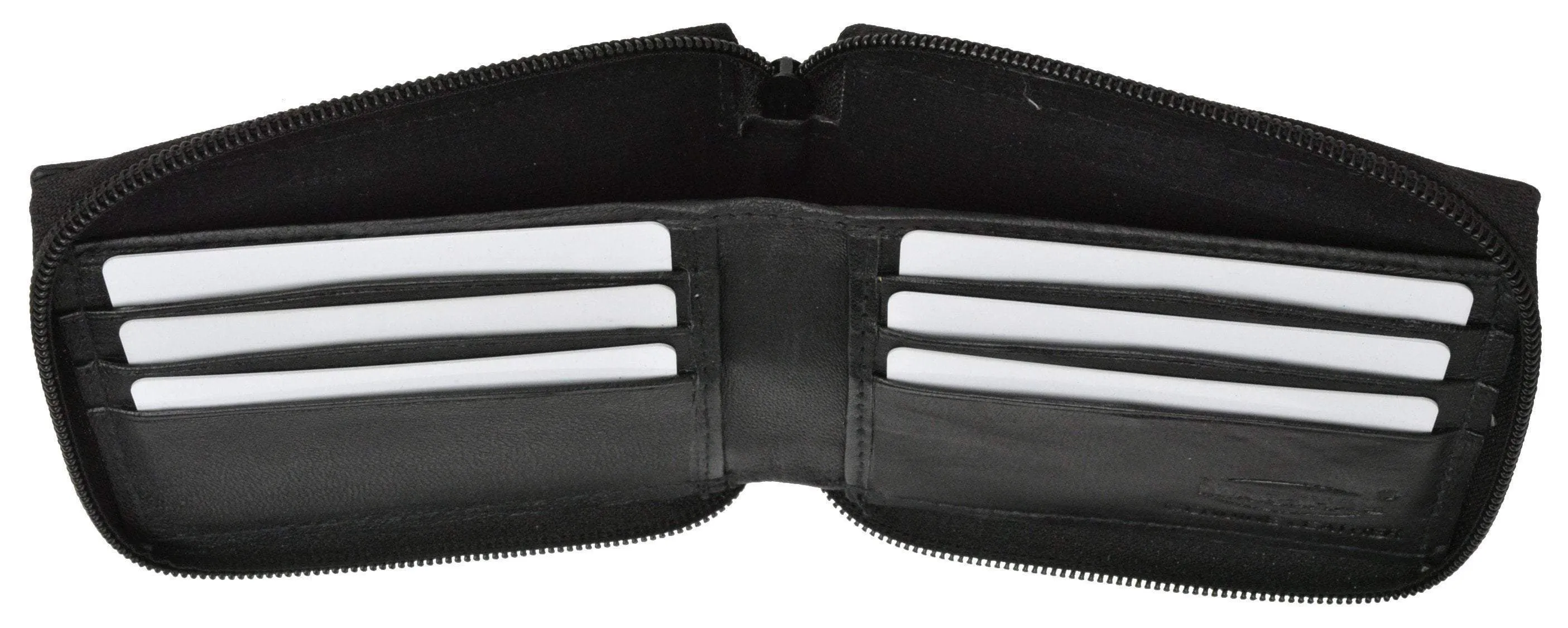 Zip-Around Bifold Premium Leather Wallet with Outside Pocket P 1674 (C)